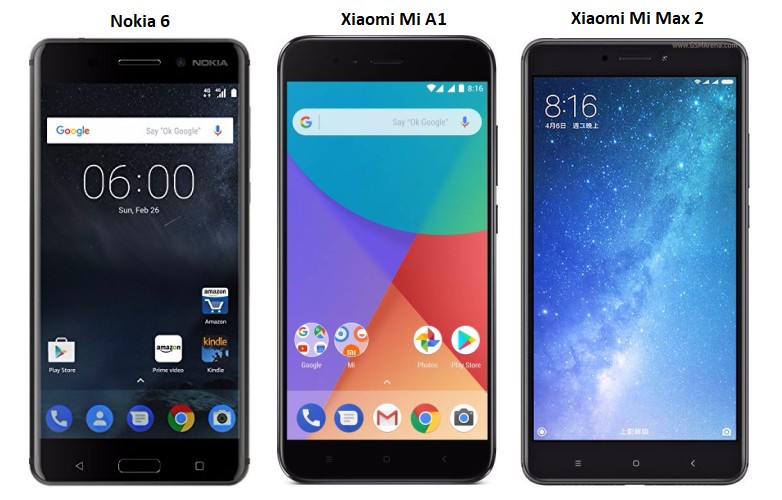 Nokia 6 vs Mi A1 vs Mi Max 2: Price in India, Specifications and Features Compared