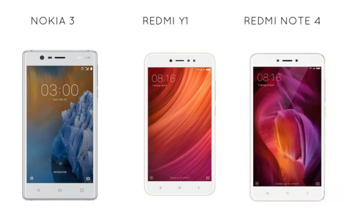 redmi note 4 vs redmi y1 vs nokia 3 price in india specification screen size of note 4