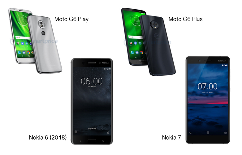 Moto G6 Play vs Nokia 6 (2018) vs Moto G6 Plus vs Nokia 7