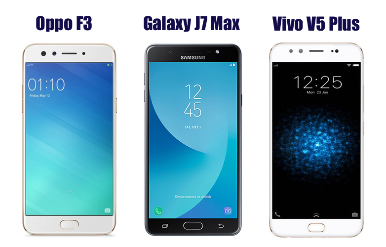 Oppo F3 vs Samsung Galaxy J7 Max vs Vivo V5 Plus: Price in India, Specifications and Features