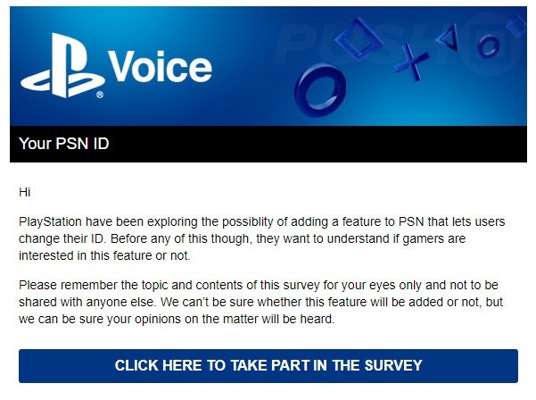 Sony Playstation PSN ID survey