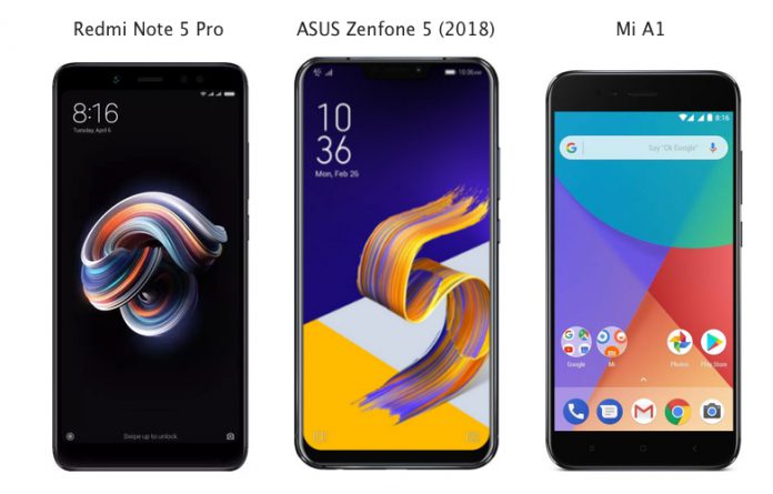 Redmi Note 5 Pro vs ASUS Zenfone 5 vs Mi A1