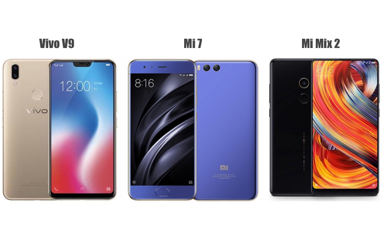 Vivo V9 vs Mi 7 vs Mi Mix 2: Price in India