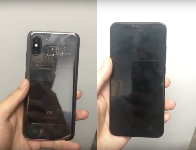 Xiaomi Mi 8 translucent back leak