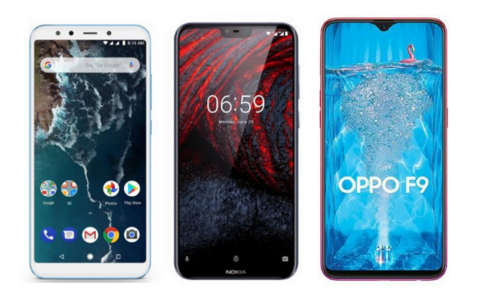 Nokia 6.1 Plus Mi A2 Oppo F9