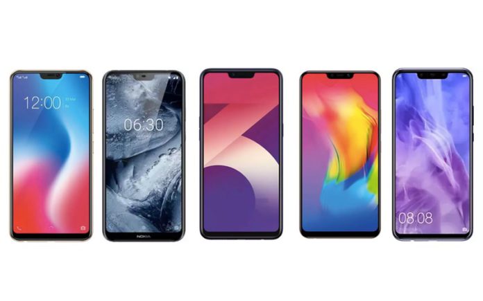 Vivo V9, Nokia 5.1 Plus, Oppo A3s, Vivo Y83, Huawei Nova 3i