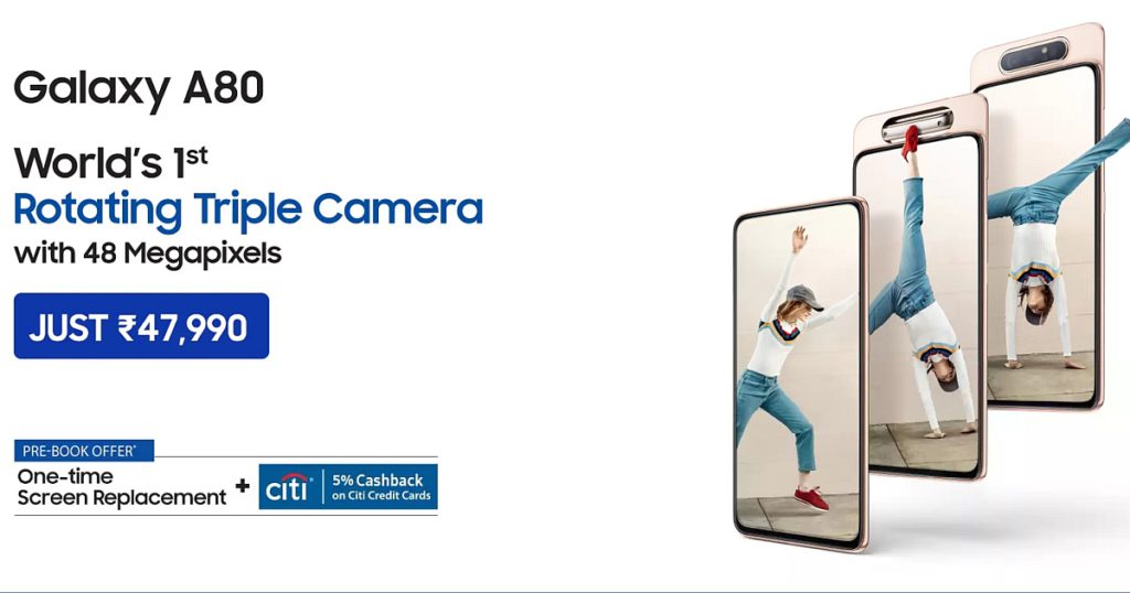 samsung a80 on flipkart
