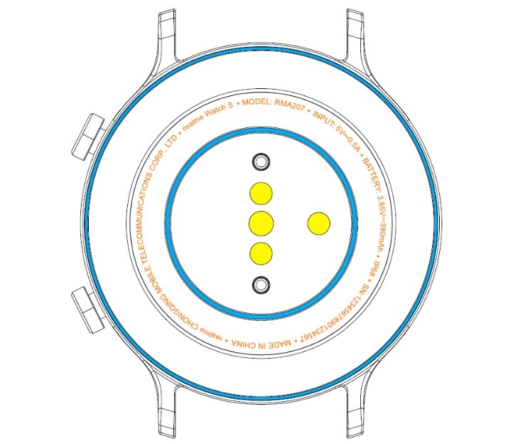 realme watch size in mm