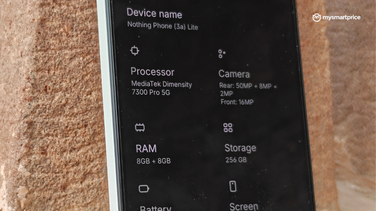 The Nothing Phone 3a Lite's Processor