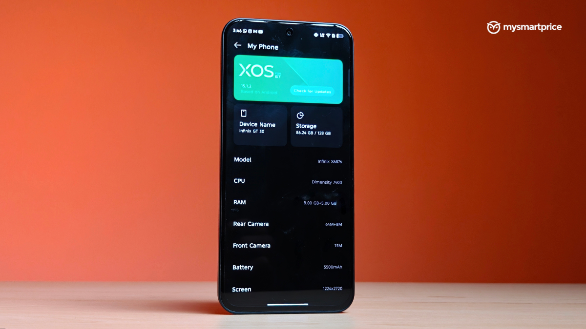 XOS 15 on the Infinix GT 30
